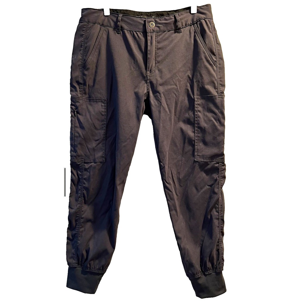 prAna Women’s Size 8 Gray Jogger Pants Pockets Tapered Leg Hiking 32x26x10